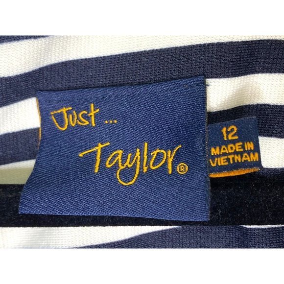 Just Taylor Floral Striped Sleeveless Fit & Flare Dress  Size 12 Scuba Knit‎ - Picture 7 of 10